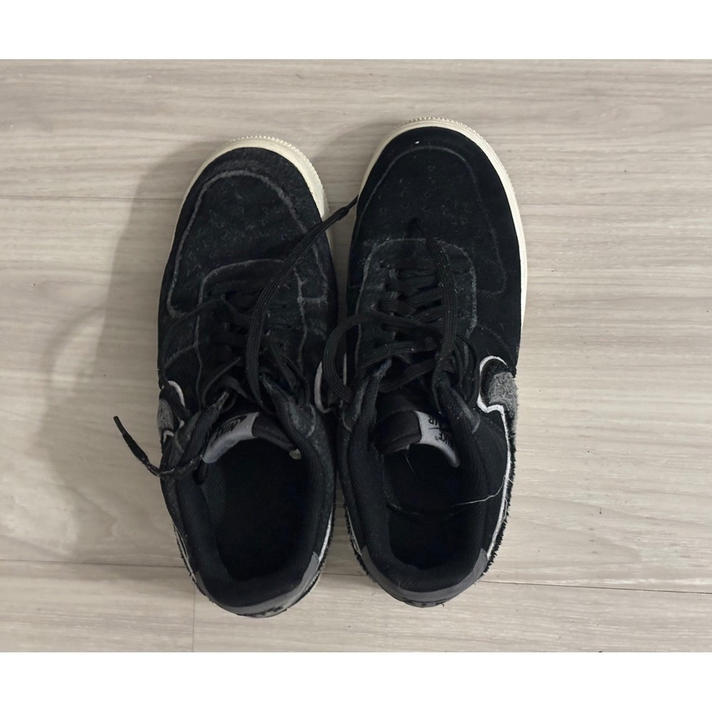 Nike Sneakers Mens 8 Black Cool Grey Air Force 1 Low 3D Chenille Swoosh - Picture 10 of 16